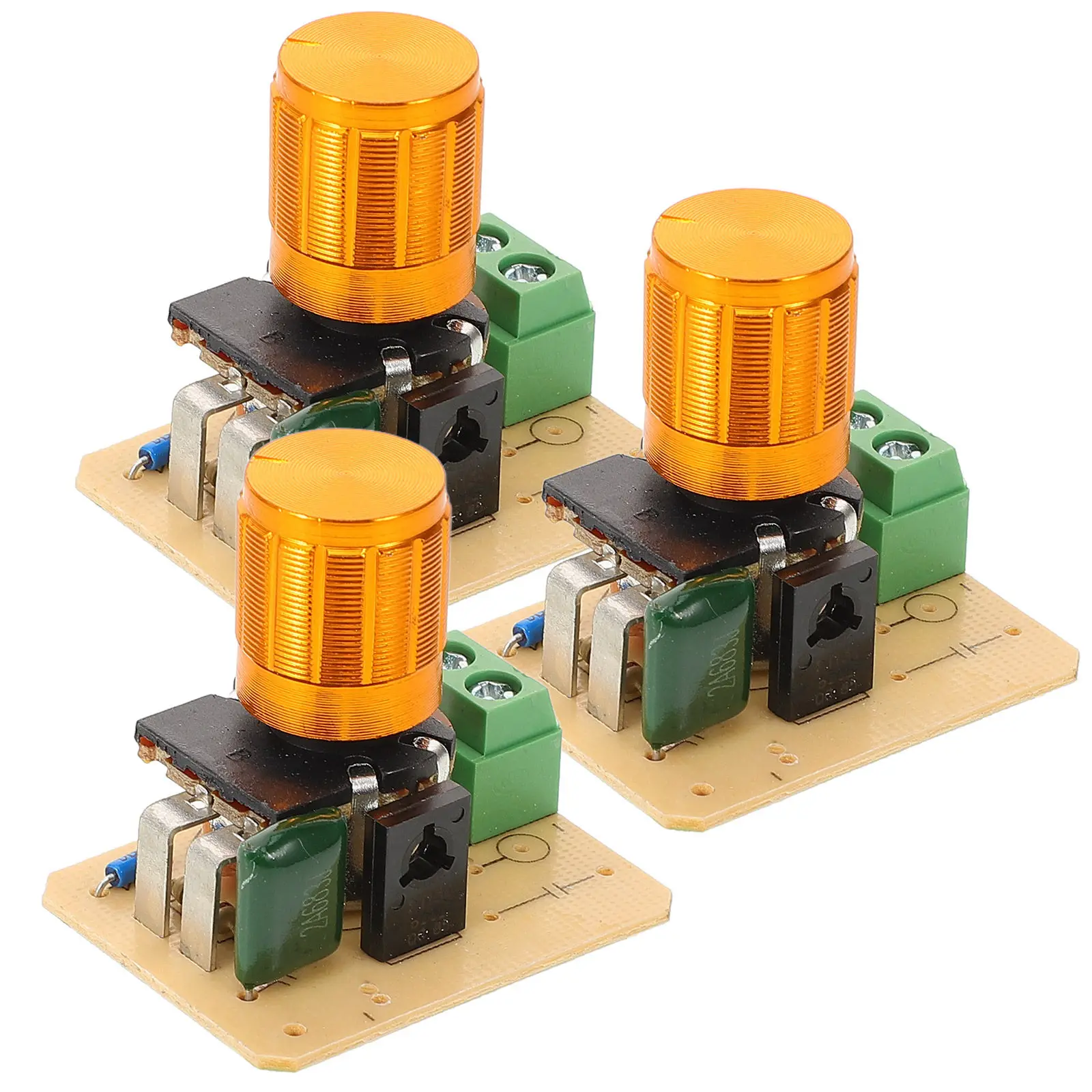 3Pcs 조광기 스위치 150W 가정용 사무실 장 조절 가능한 전구 조광기 세련된 손잡이 캡 디자인 전기 전위차계 스위치