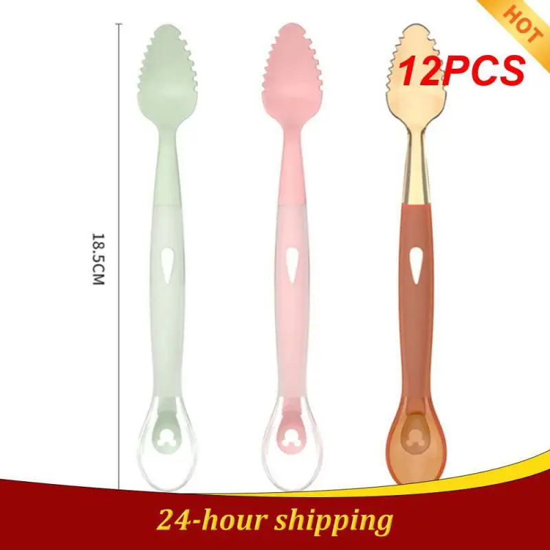 

12PCS Eating Tool Double Head Strong And Sturdy Assisted Feeding Easy To Clean Soft And Durable Household Products Feeding Spoon