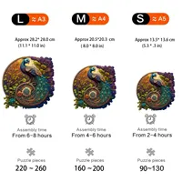 Round Peacock Wooden Jigsaw Puzzle Irregular Animal Shaped Wooden Puzzle Adult Puzzle Toys Festival Gift For Friends and Family 2