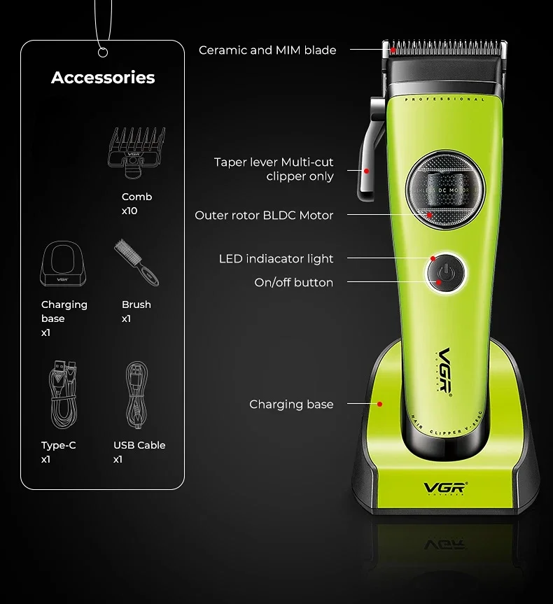Trimmer Professional Hair Clipper Cordless Hair Cutting Machine Barber External
