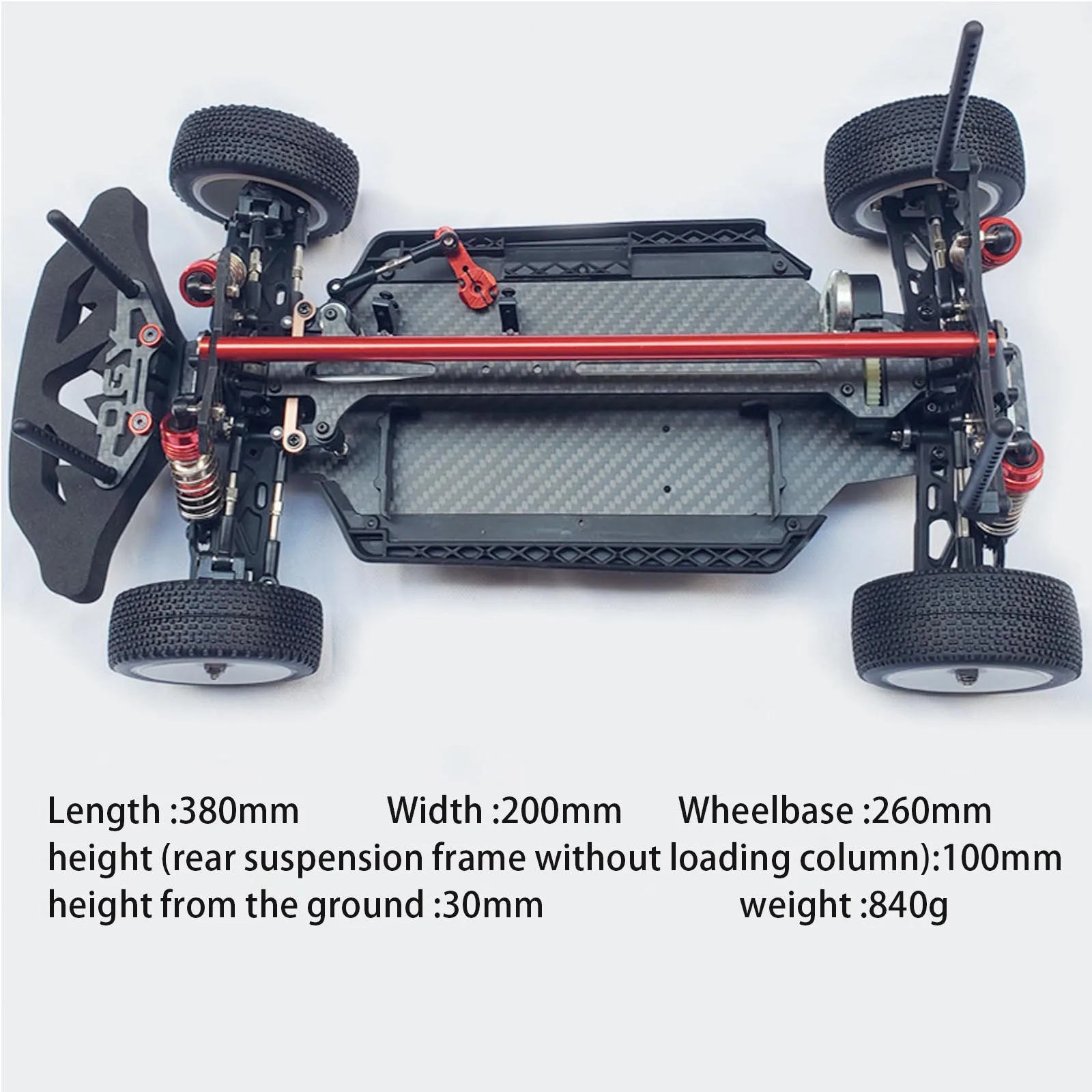 Upgraded Metal Carbon Fiber Chassis Frame Kit for 1/10
