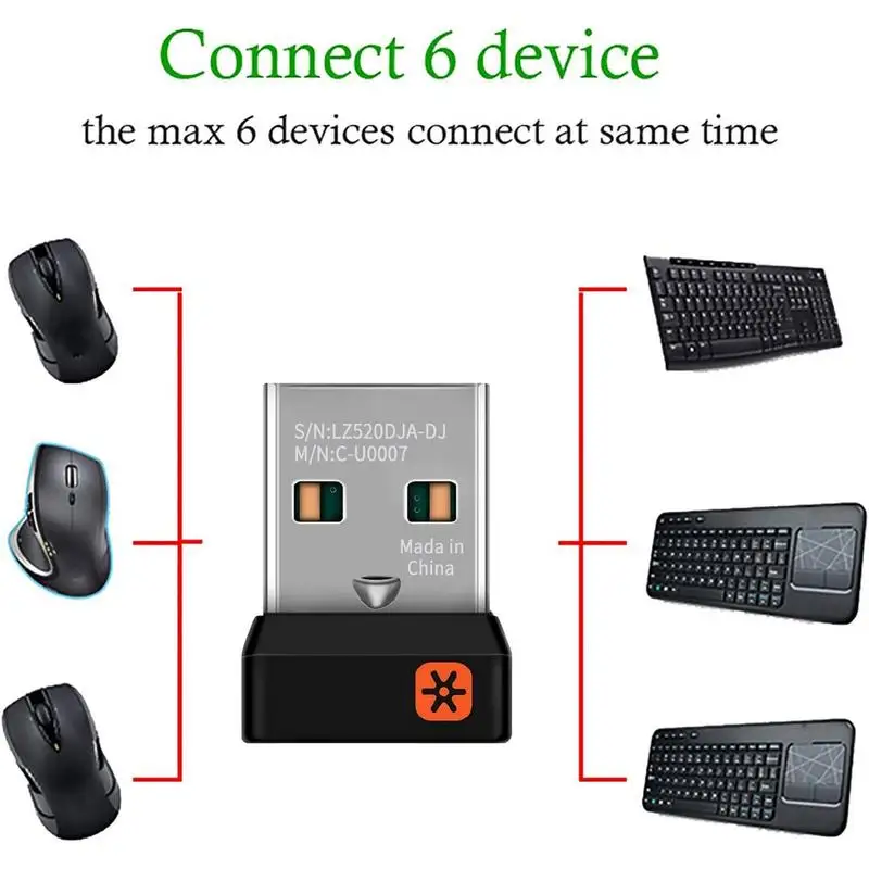 Logitech Unifying USB Receiver Dongle 6 Devices Performance Keyboard Mouse  NEW - AliExpress