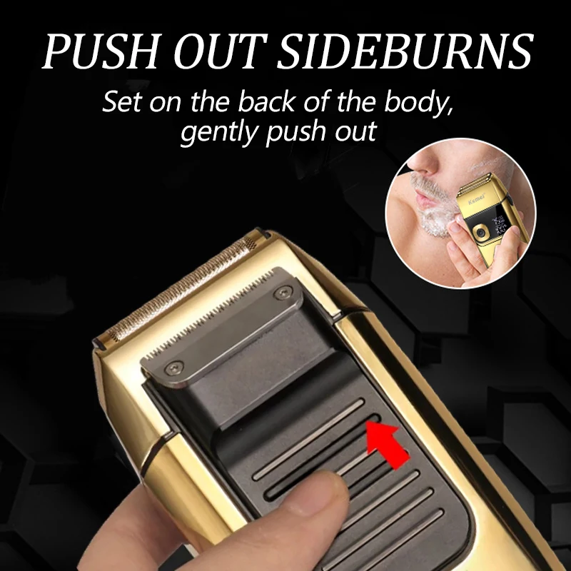 Kemei 2028 Original barber professional beard hair shaver for electric shaver rechargeable electric razor balds shaving machine 4