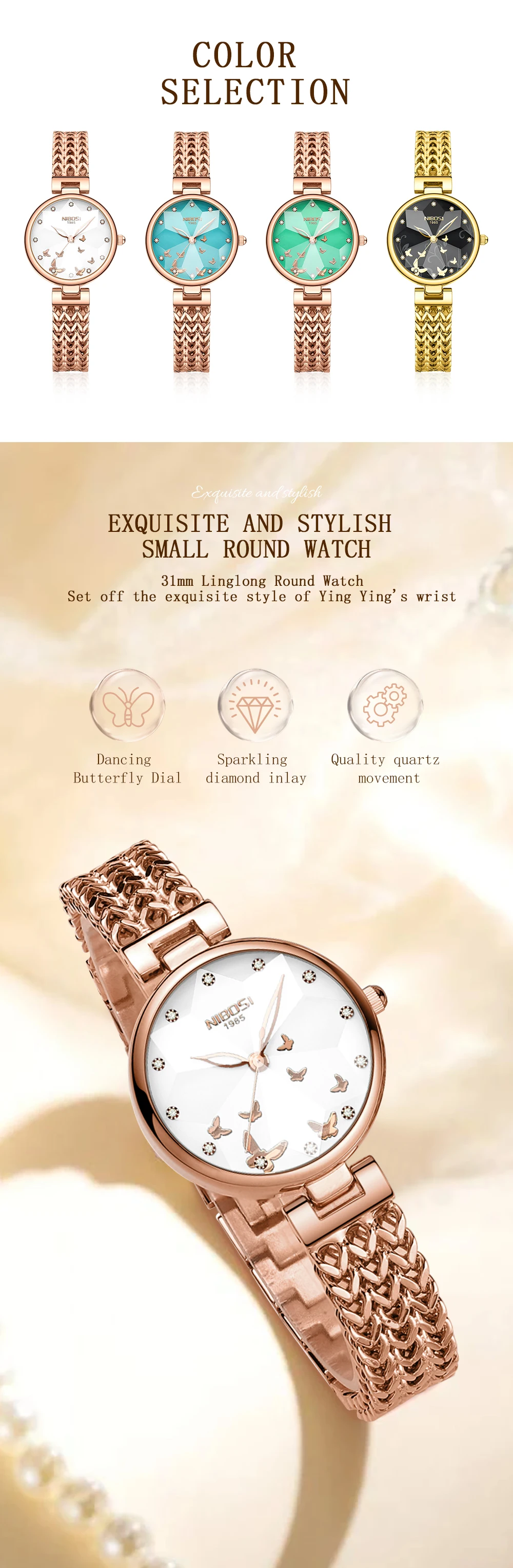 Nibosi Gleam Dial Ladies Watch 2635