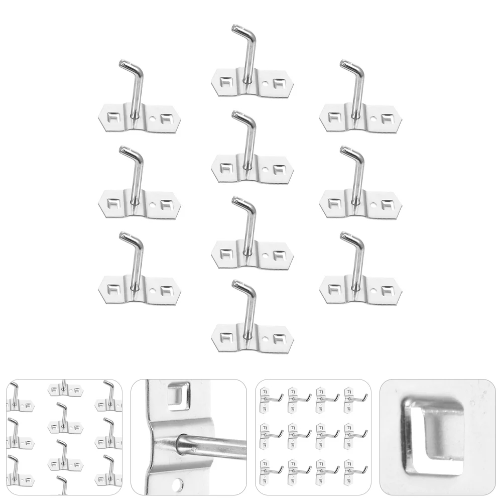

10pcs Hard-ware Hooks Multi-function Hooks Hard-ware Accessories (Silver)