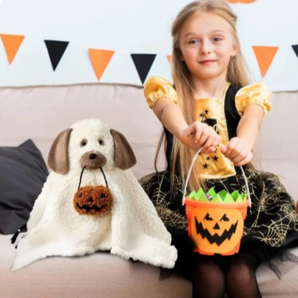 재미 있은 귀여운 유령 개 베개 PP 면화 부드러운 강아지 소파 베개 화이트 룸 장식 할로윈 플러시 장난감 홈