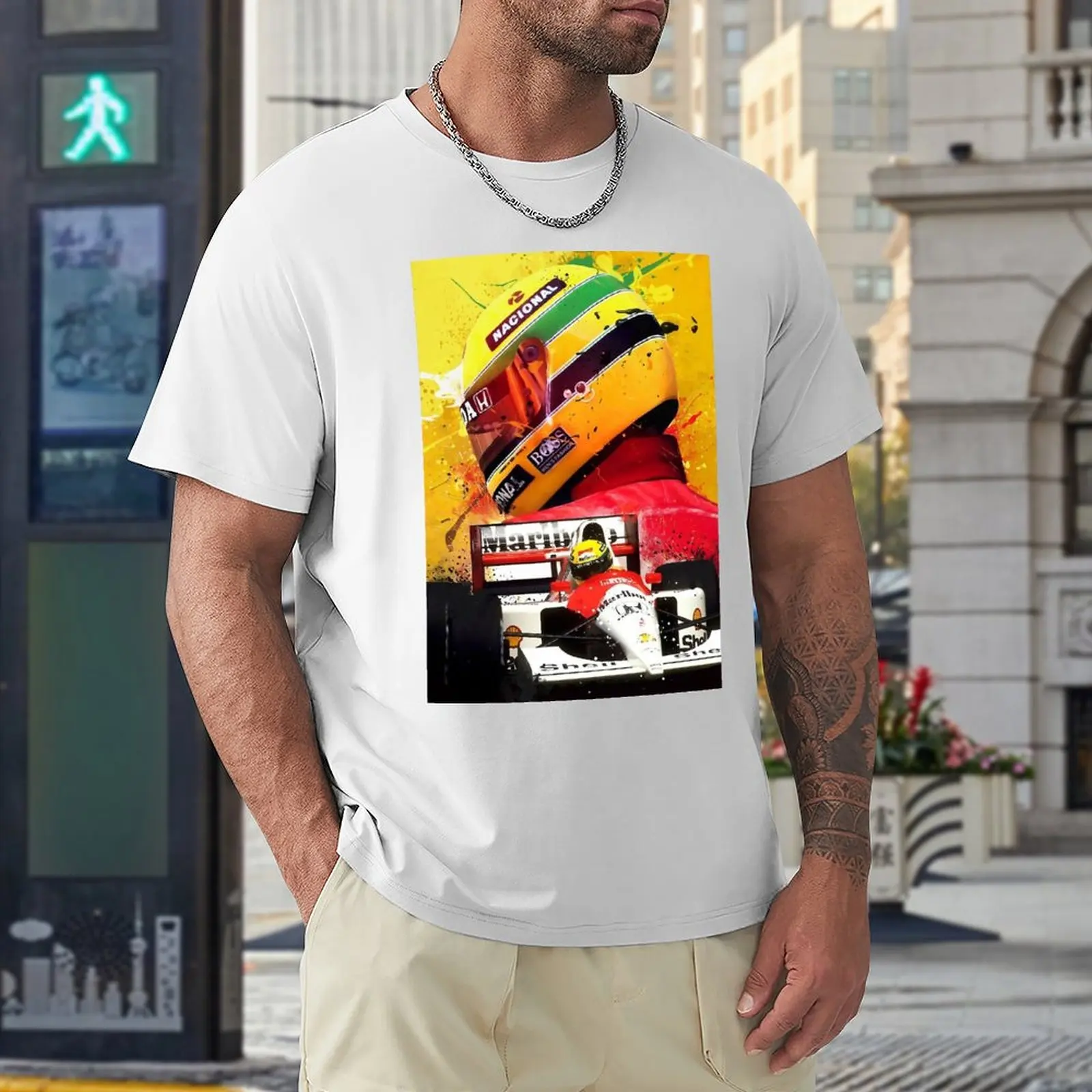 Ayrton Senna F1 Race Raer 5 T-Shirt Fresh Move Tees Vendita Calda Casa Divertente Novità Eur Size