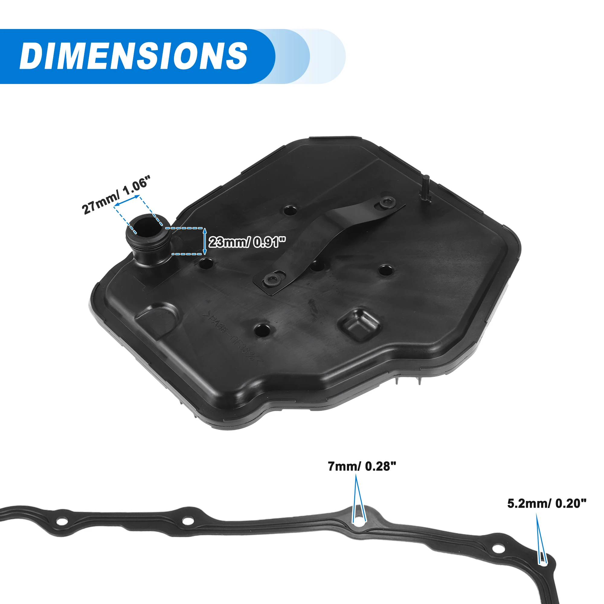 Car Transmission Filter Oil Pan Gasket Kit UXCELL for Chevrolet Camaro LS, LT 2.0L L4-Gas 24268875/24274402