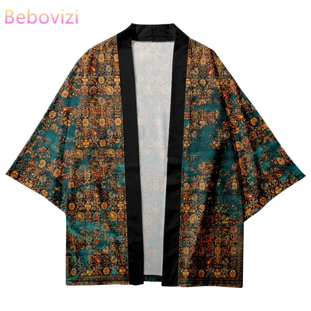 Vintage Kimono Streetwear Traditional Print Cosplay Cardigan Shirt Haori Women Men Harajuku Japanese Yukata Robe Samurai Clothes