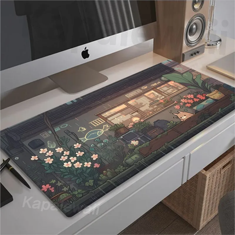 Bonito Kawaii Gamer Mouse Pad Grandes Almofadas de Teclado Deskmat Game Mat Tapete de Mesa Gaming Tapete Rosa 900x400 mm Xxl - Imagem 2