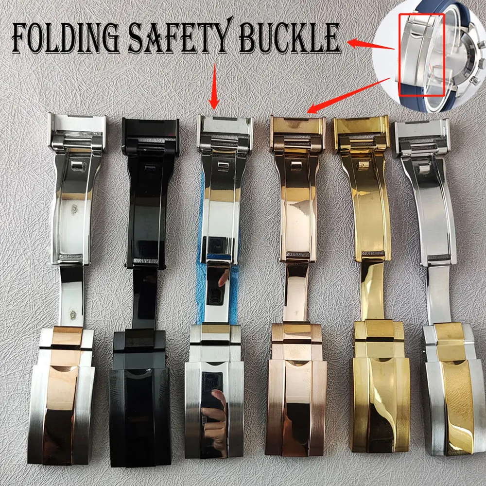 Per Accessori Per Cinturini Rolex Submariner Verde Daytona Yacht Oro Rosa Impermeabile Antiruggine Con Fibbia Pieghevole Di Regolazione Dello Strument