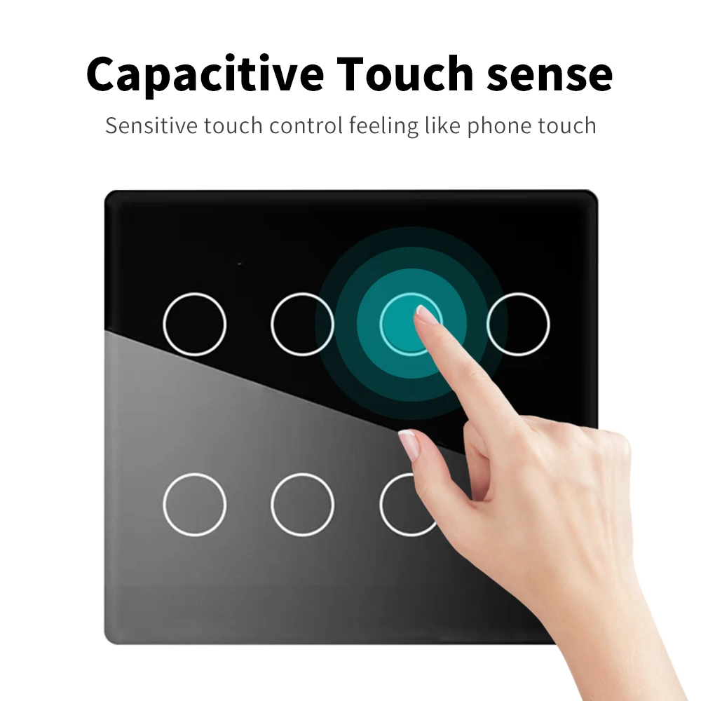 Manhot Tuya WiFi Smart Brazil 4x4 Switch Touch Sensor Light Switches ...