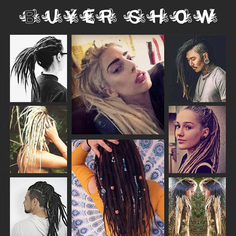 European and American Style Wig Handmade Reggae Dreadlocks Jamaica20Inch Monochrome African Foreign Ghost Dreadlocks