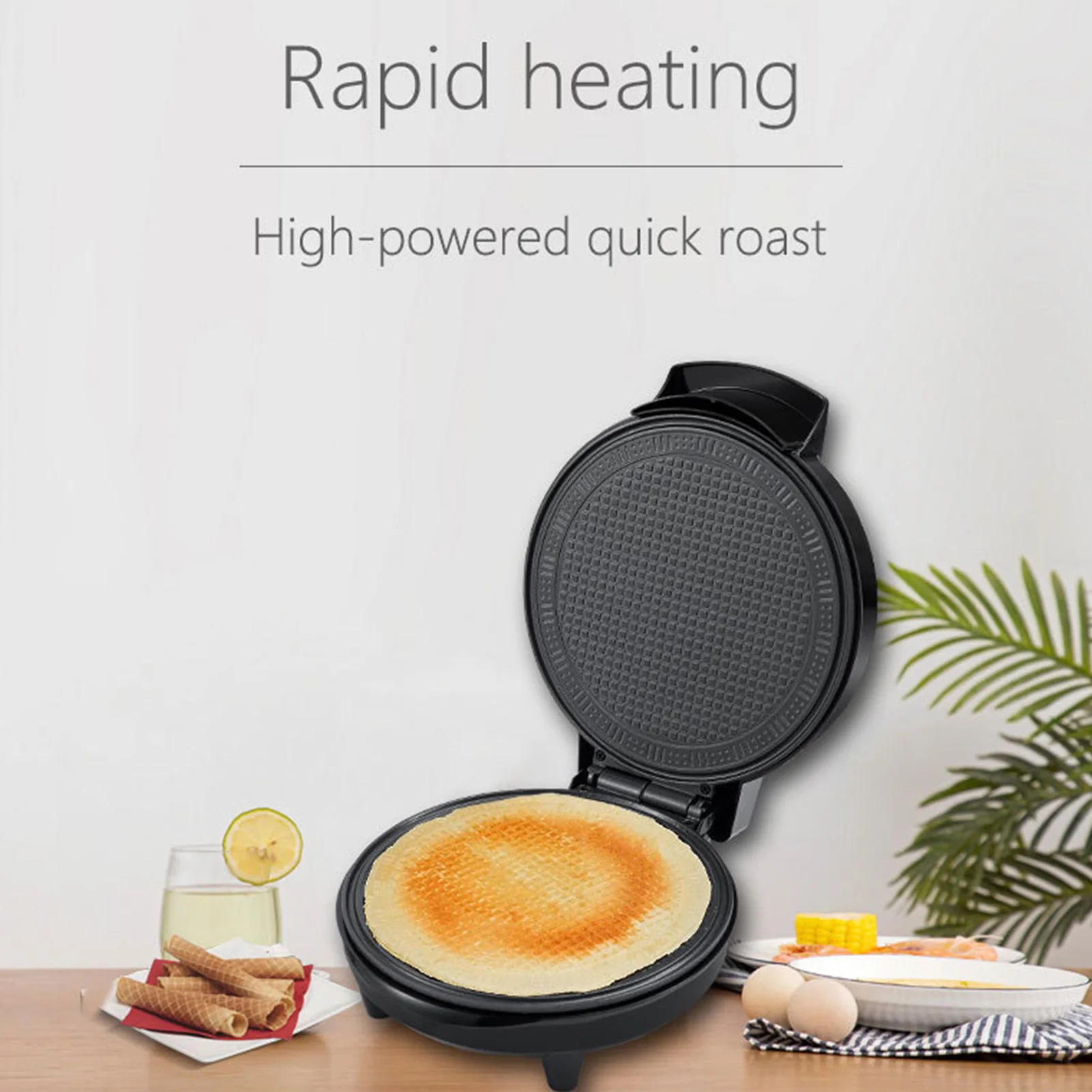 1000W Multifunction Electric Breakfast Maker Double Sided Heating Pancake Making Machine EU Plug 220-240V Kitchen Appliance