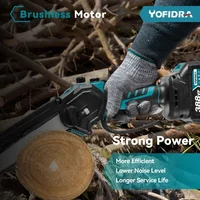 YOFIDRA 8 Inch Brushless Electric Saw With Oiler Efficient Cordless Woodworking Garden Logging Saw Tool For Makita 18V Battery 2