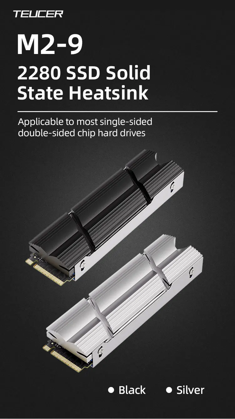 2/1PC M.2 SSD NVMe Heat Sink M2 2280 SSD Hard Disk Aluminum Heatsink Heat Dissip