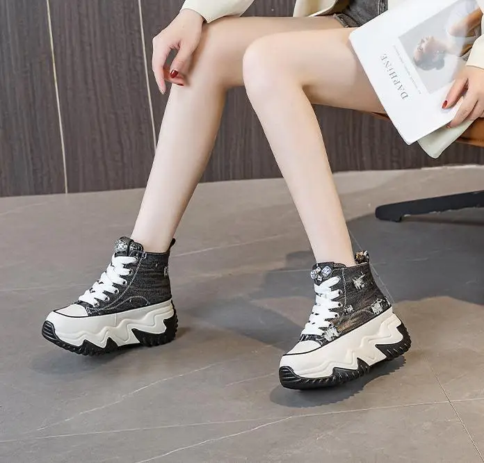 7cm Platform Fashion Ladies Sneakers - true deals club