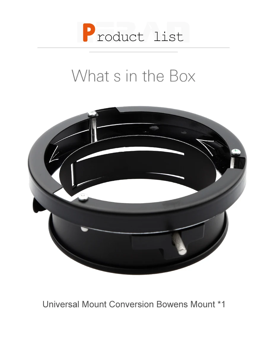 Universal Mount To Bowens Mounts Flash Adapter for Studio Flash