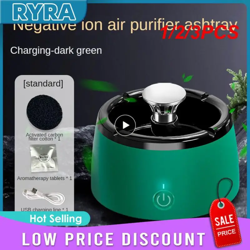 

1/2/3PCS Ashtray with Air Purifier Function Multipurpose for Filtering Second-Hand Smoke From Cigarettes Remove Odor Smoking
