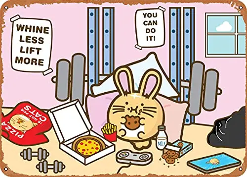 

Kawaii Gym Motivation Vintage Look Metal Sign Patent Art Prints Retro Gift 8x12 Inch