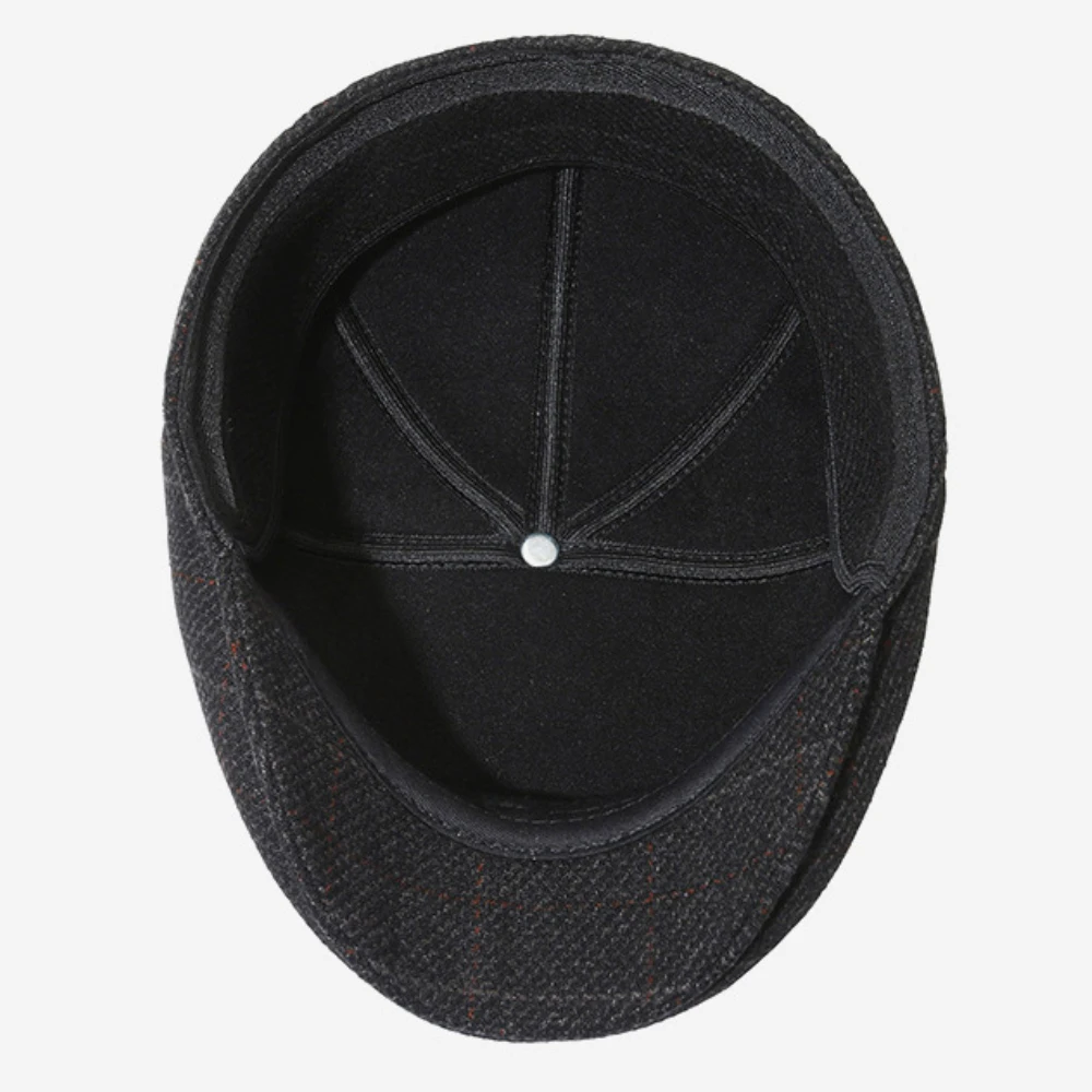 HT4980 Herren Berets Vintage Plaid Baskenmütze Hut Dicke Warme Herbst Winter Hüte für Männer Papa Großvater Flache Kappe Männliche Earflap Baskenmütze Kappe – Detail 10