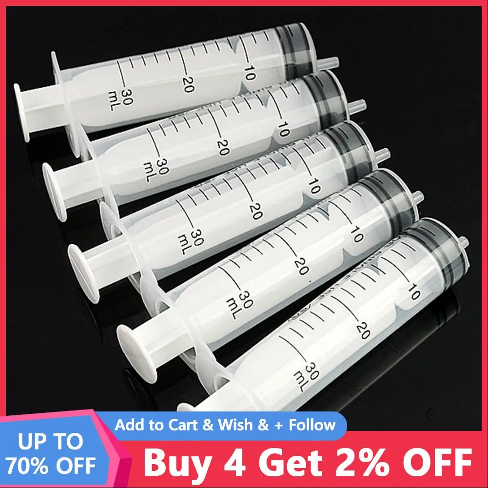 10pcs 1ml-50ml Measure Disposable Sampler Injector Plastic Syringe hydroponic For Hydroponics Pet Cat Feeders Measuring Nutrient