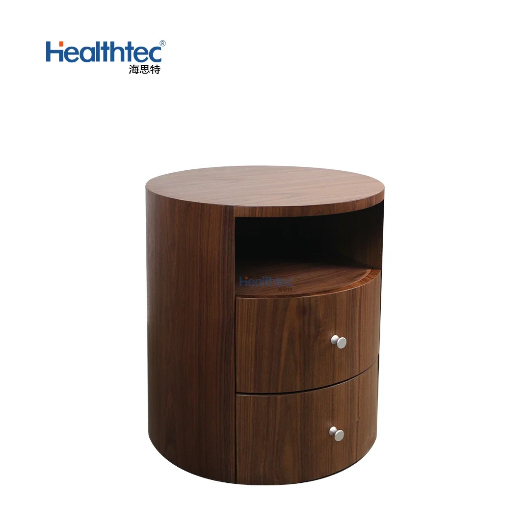 Beside Table Kids Bedroom Two Storage Wooden MDF Bedside Table Round