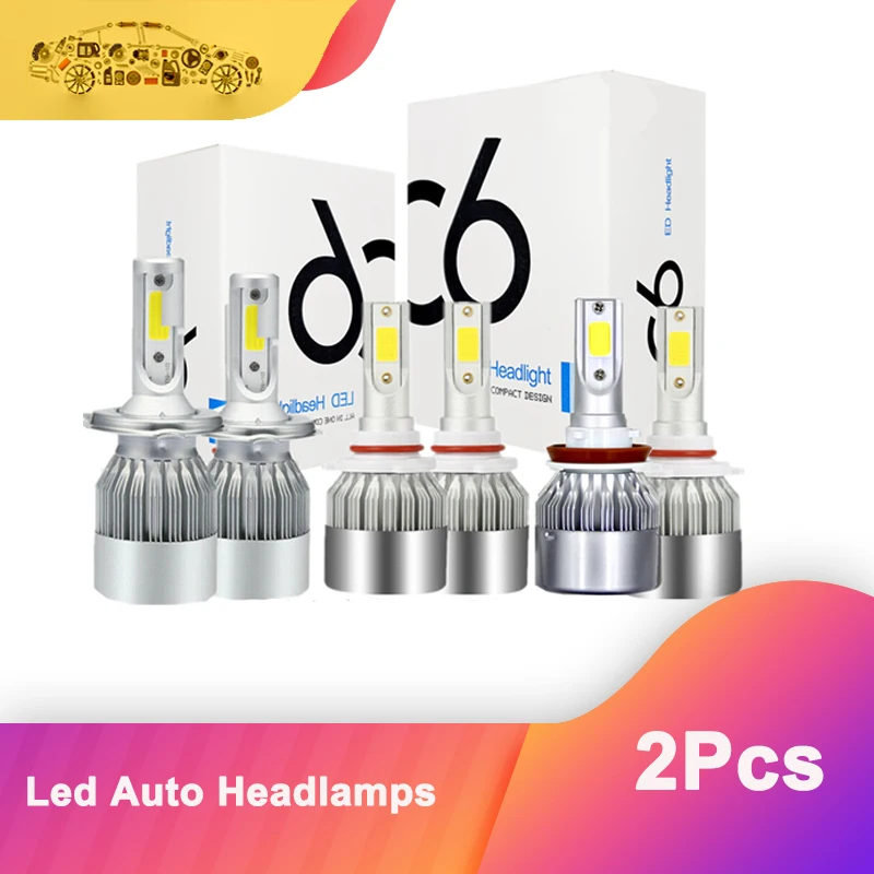 

H1 H3 Led Headlight Bulbs H7 LED Car Lights H4 LED 880 H11 HB3 9005 HB4 9006 H13 6000K 72W 12V 8000LM C6 Auto Headlamps