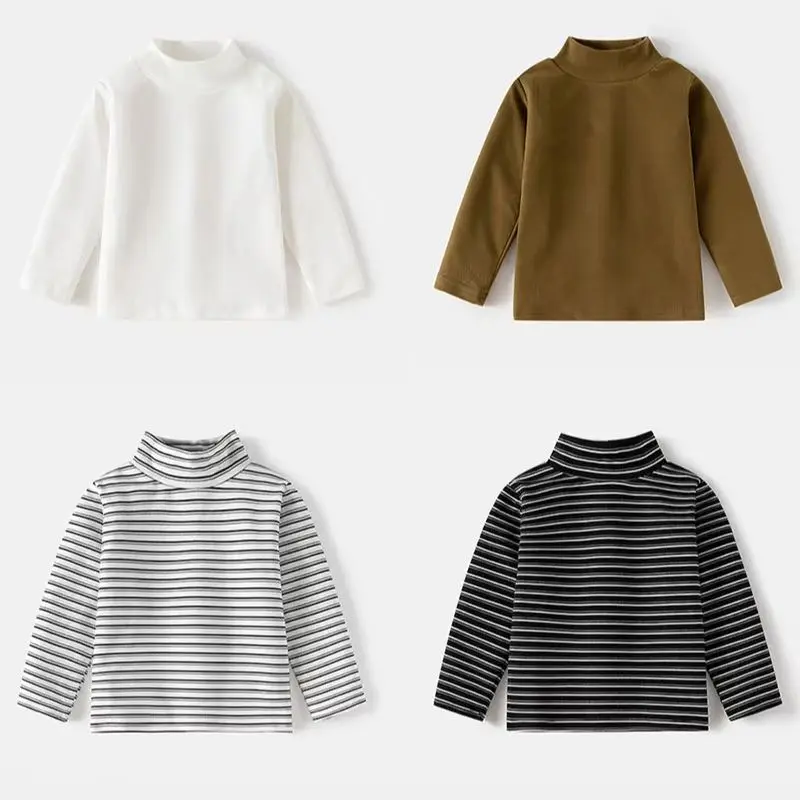 Kids Boys Girls High Neck Long Tshirt