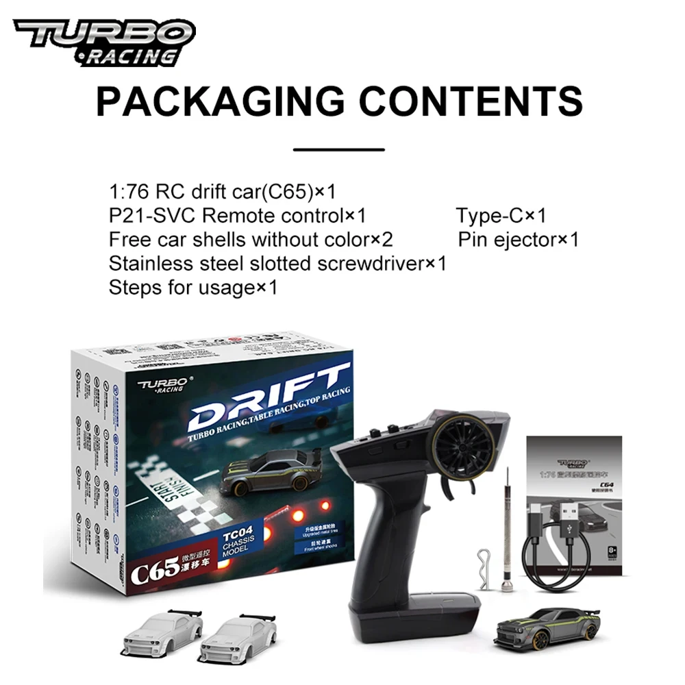 Turbo Racing C65 1:76 Full Proportional Drift RC Car With Gyro P21