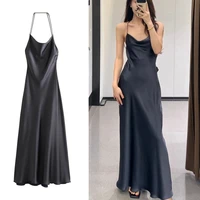 TAOP&ZA Women's 2025 Spring New Sexy Backless Slim Satin Lingerie Dress 8937361 1