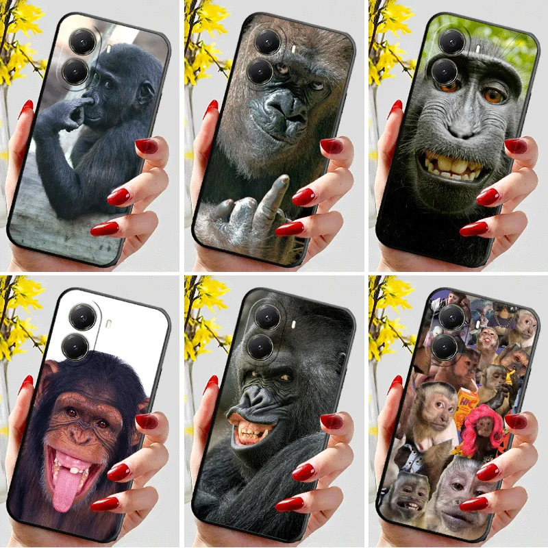 Silicone Phone Case with Monkey Meme Design