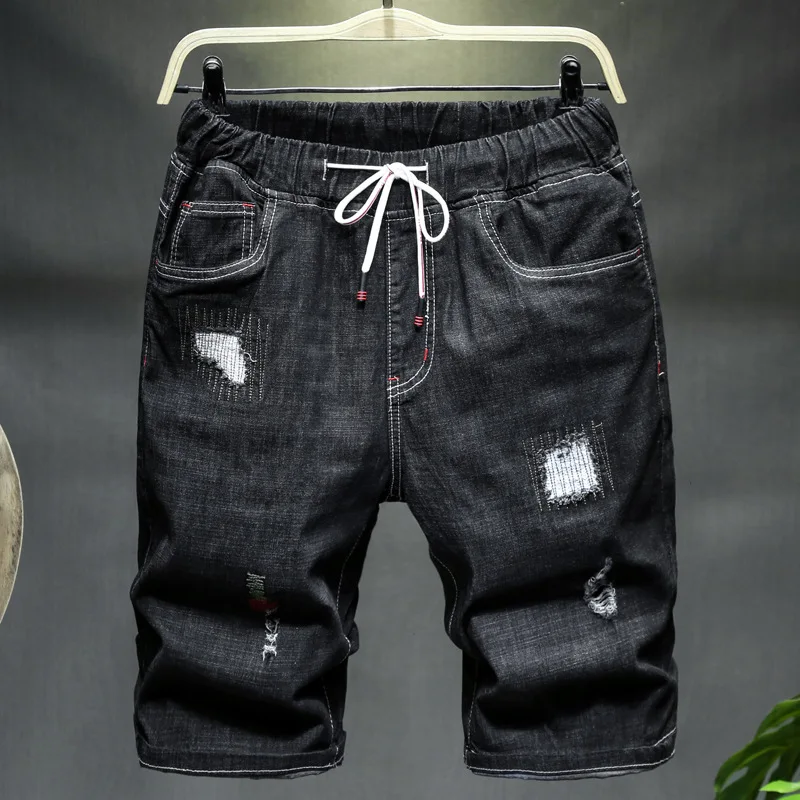 Mens Ripped Denim Shorts 150KG Plus 