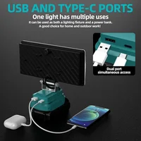 Feriales 8-Zoll Profi-LED-Arbeitsleuchte – Kompatibel mit Makita 18V – 5400LM Superhell & 120° Verstellbar – Mit USB & Typ-C Ladefunktion 1