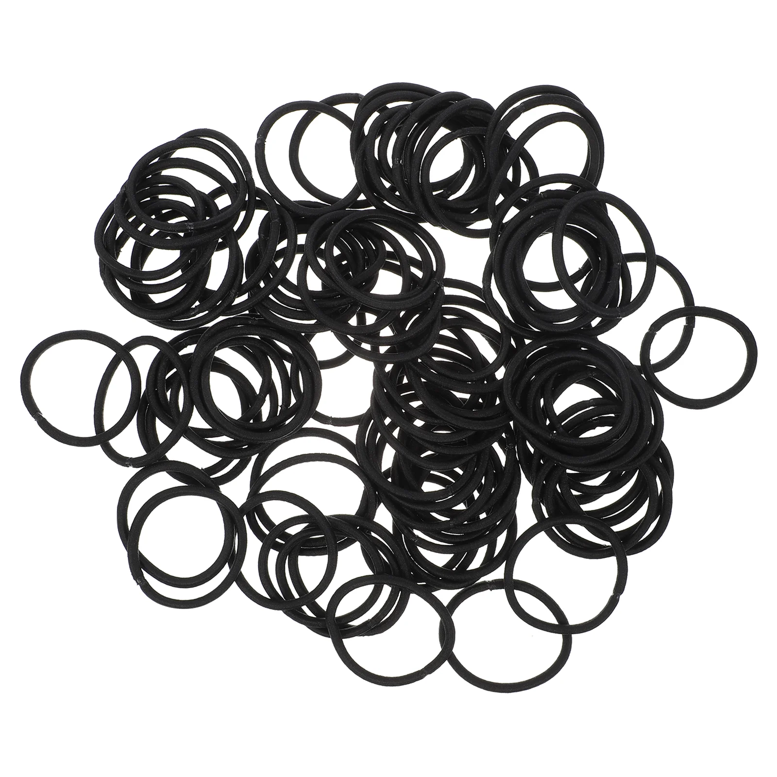 

100 Pcs Black Elastic Headband Hair Ties Ponytail Holders Ribbons Bands Women Accessories