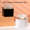 New Plastic Tissue Box Wooden Lid Square Napkin Holder Container Wet Tissue Paper Dispenser Case Modern Home Car Organizer 1