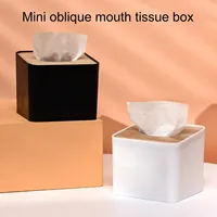 New Plastic Tissue Box Wooden Lid Square Napkin Holder Container Wet Tissue Paper Dispenser Case Modern Home Car Organizer 1