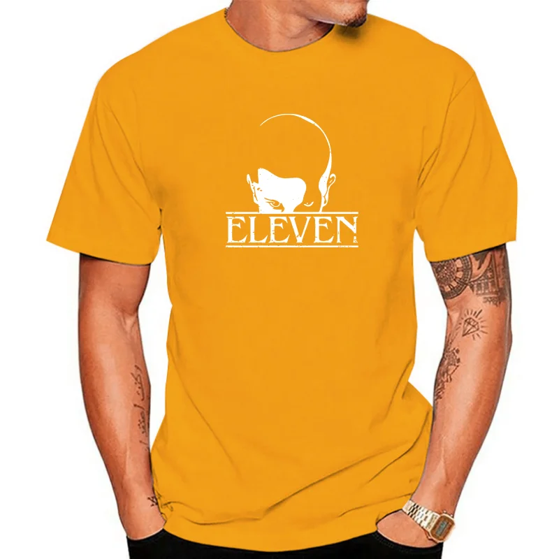 thumbnail image 1 of Stranger Style Pop Culture Things Eleven Cosplay Mens Black Size S-6XL T-Shirt, 1 of 5