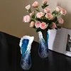 Ocean Wave Small Vase Resin Crafts Ocean Wave Vase Decoration Ocean Series Blue Home Decoration 1