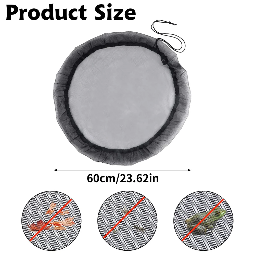 Rain barrel cover 1Pc 60CM Mesh Cover Netting for Rain Barrels Water Collection Buckets Water Tank Protection Lid Rain Collect Tool