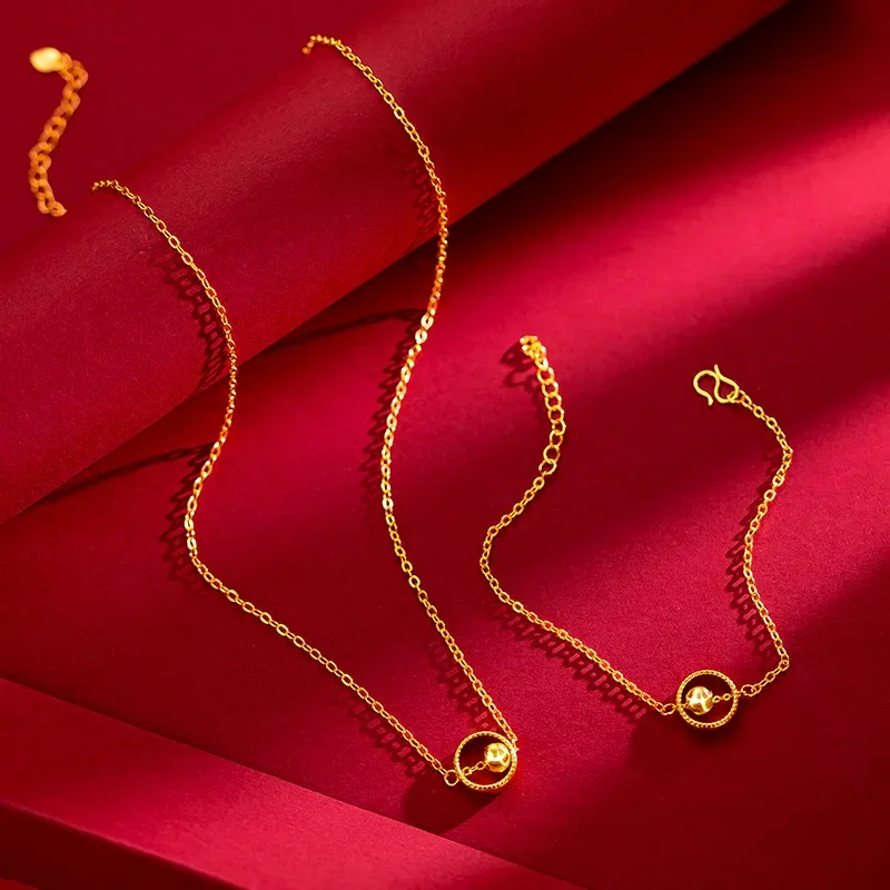 Noble AU999 gold Necklace Pendant Goddess 24Kreal gold pendant Valentine's Day gift for girlfriend