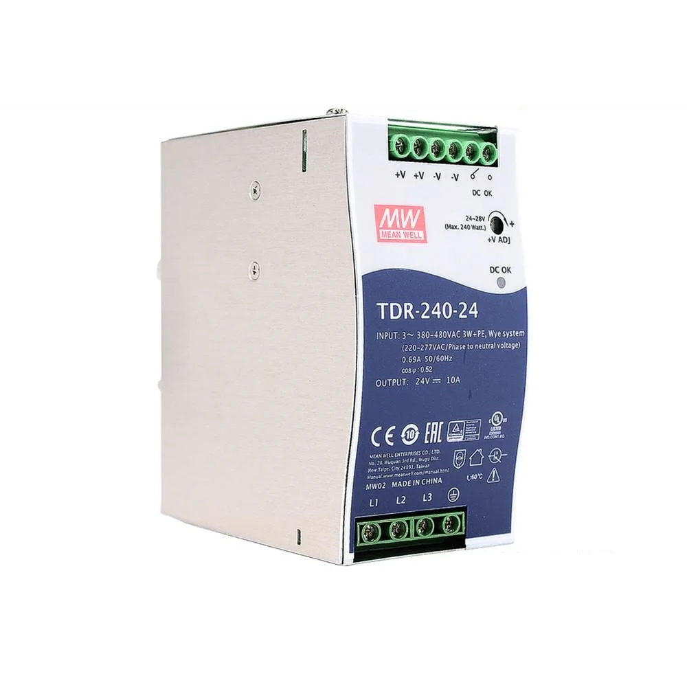 

MEAN WELL TDR-240 Switching power supply 24V48V guideway 380V three-phase 240W10A/5A DC DRT
