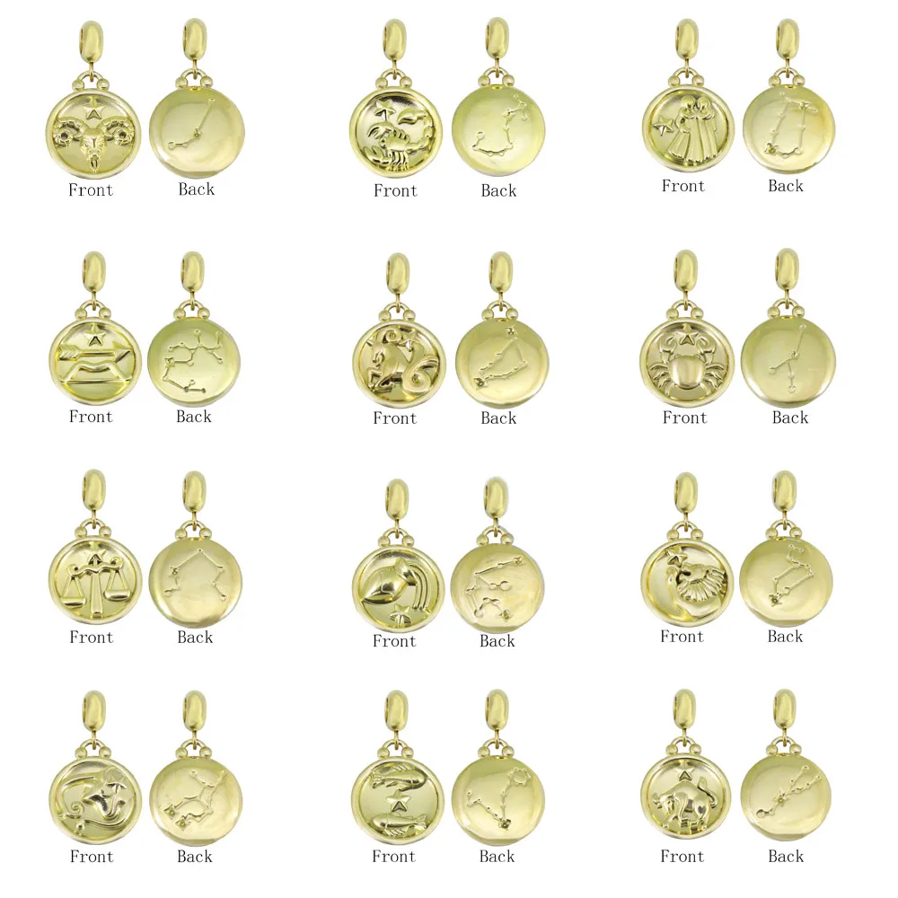

3 Pcs/lot New Jewelry Stainless Steel Charms Pendant Lucky Constellation Pendant For Women's Bracelet Necklace DIY Accessories