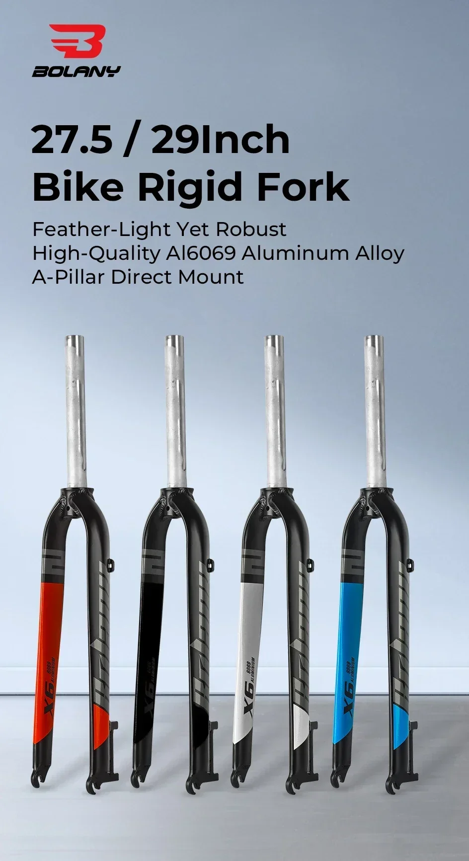 Lightweight Mountain Bikes Rigid Fork Straight Tube