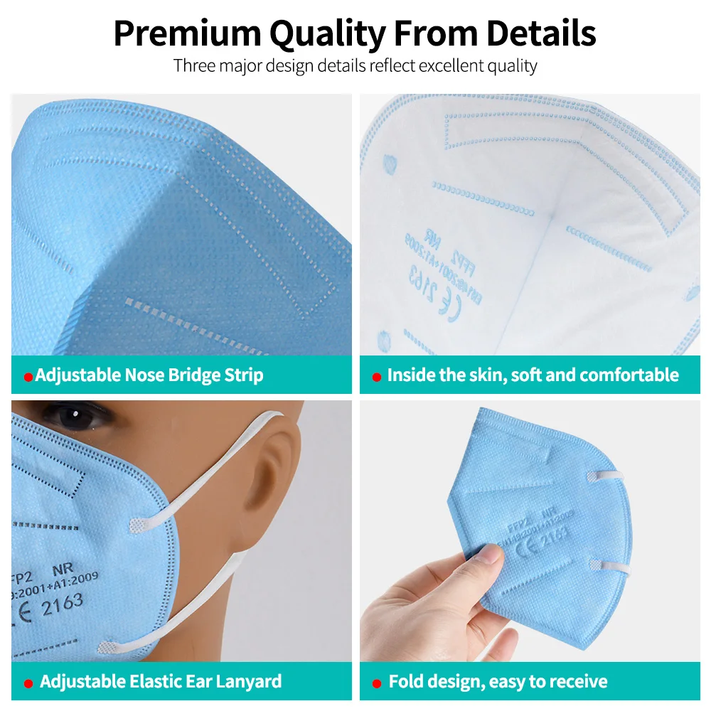Mascarillas CE FFP2 KN95 Dustproof Anti-fog Masque Breathable Face Mask Filtration Mouth Masks 5-Layer Black маска для лица Mask disposable face mask kn95 mask
