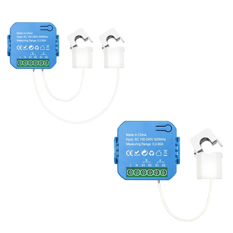 

AFBC Tuya Smart 2 Way Wifi Energy Meter Bidirection 1/2 Channel With Clamp App Monitor Solar Produced And Consumed Power