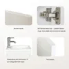 16"Small Bathroom Vanity Sink Combo,Wall Mounted Floating Cabinet W/Resin Basin Sink Top,Chrome Water Save Faucet & Pop Up Drain 4