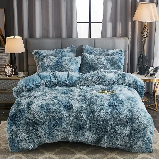 Cosy Fur Shaggy Fluffy Long Pile Duvet Quilt Cover Bedding Set With Pillow Cases