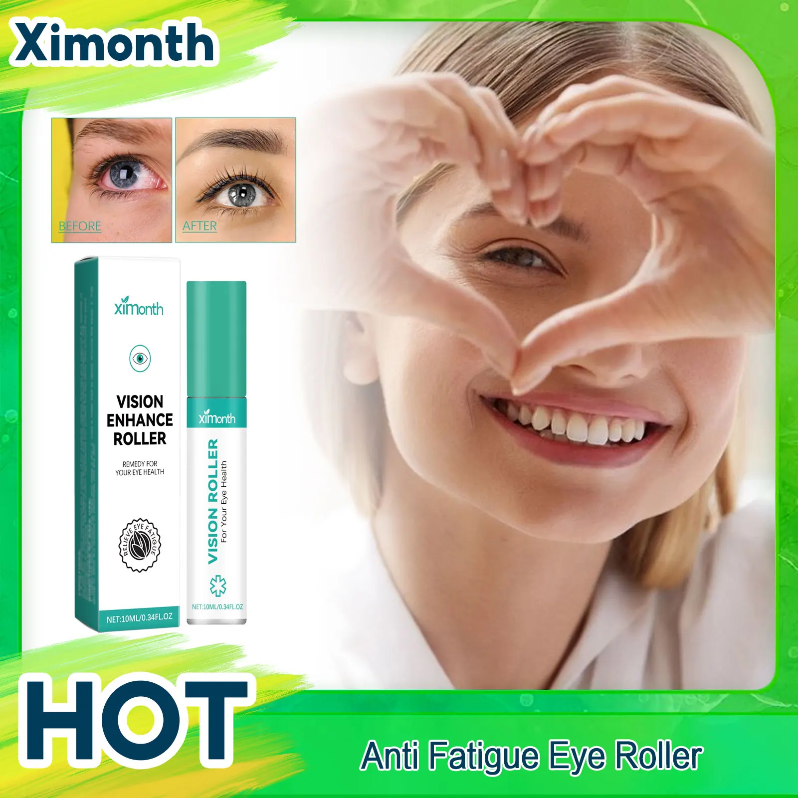 Eye Roller Vision Enhance Eye Roller Promote Eyesight Clearer Relieve Dry Eye Fatigue Itchy Blurred Vision Cure Relax Massage Serum