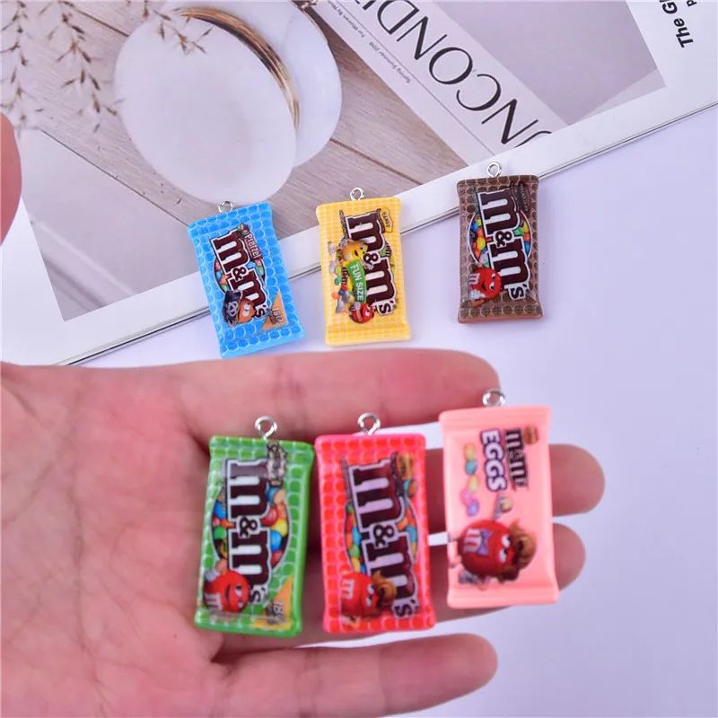 30pcs MM Mixed Fake Chocolate Candies Charm Flatback Faux 